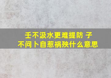 壬不汲水更难提防 子不问卜自惹祸殃什么意思